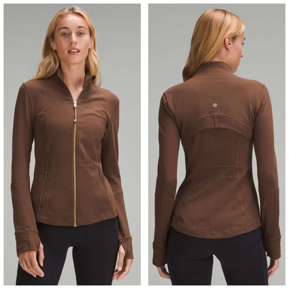 Lululemon Define Jacket *Luon Java / Gold Size 10 Brown Gold Zipper Stretch